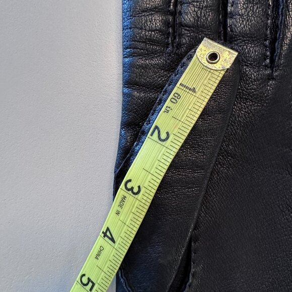 Women's Winter Leather Gloves sz 7.5 - Matt Black - Picture 8 of 11